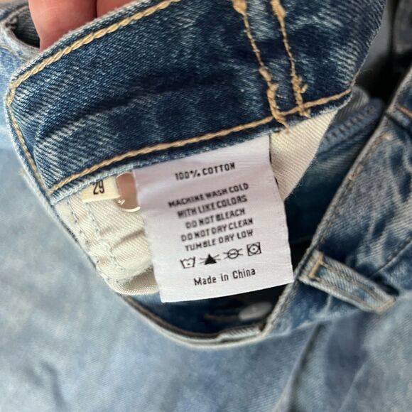 GRLFRND x Maggie MacDonald Leigh Mid Rise Trousers in Legacy Park Blue size 29 - Picture 6 of 7